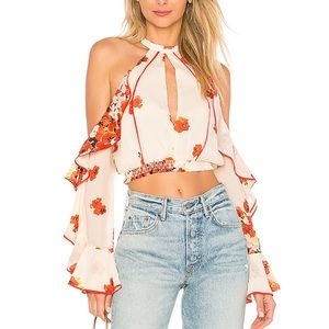 House of Harlow Revolve Harmony Poppy Ruffle Top